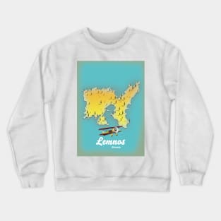 Lemnos greece retro map Crewneck Sweatshirt